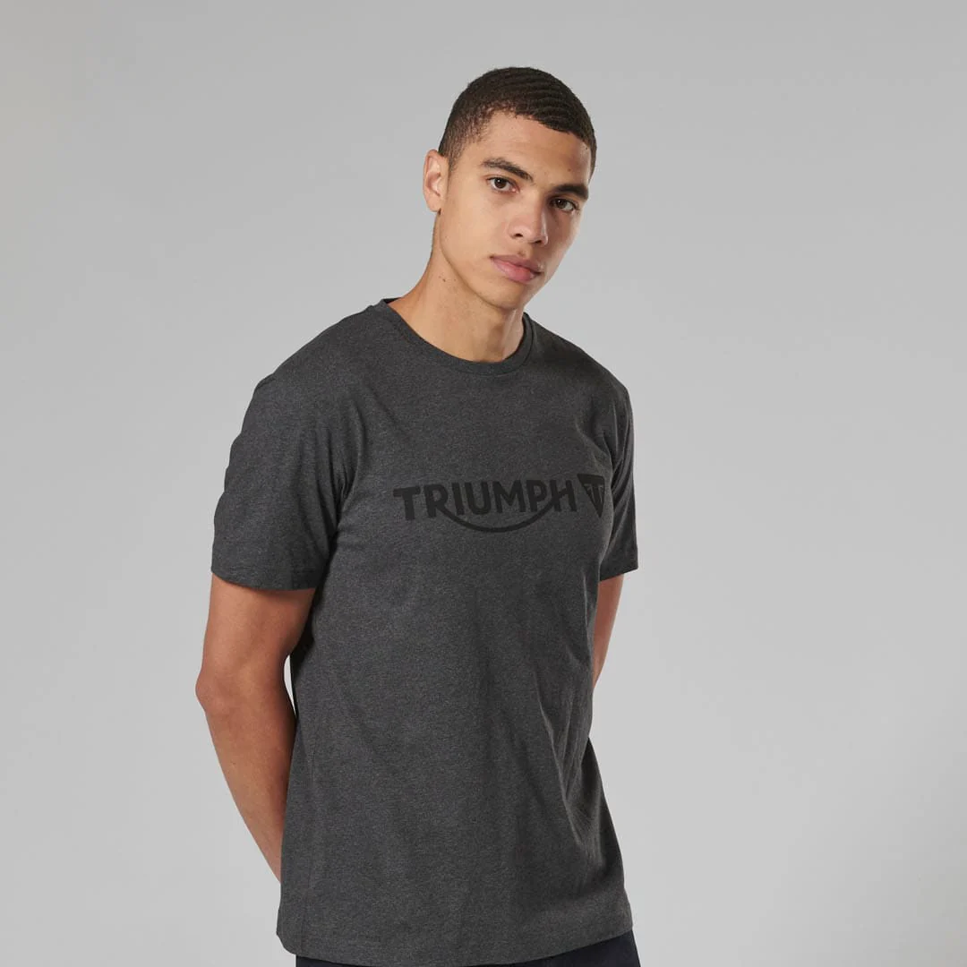 Triumph Mens Cartmel Black Marl & Black T Shirt - Image 5
