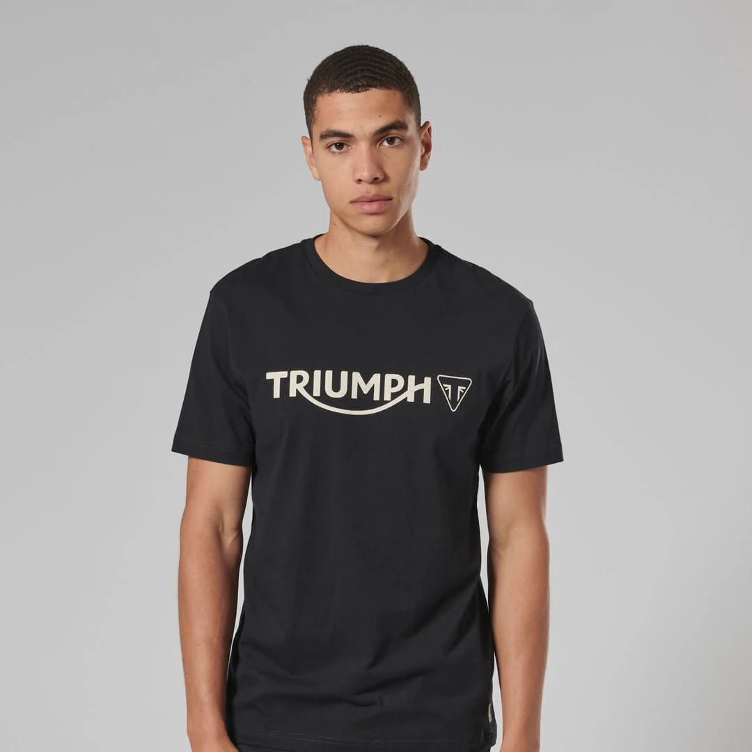 Triumph Mens Cartmel Jet Black & Bone T Shirt - Image 5