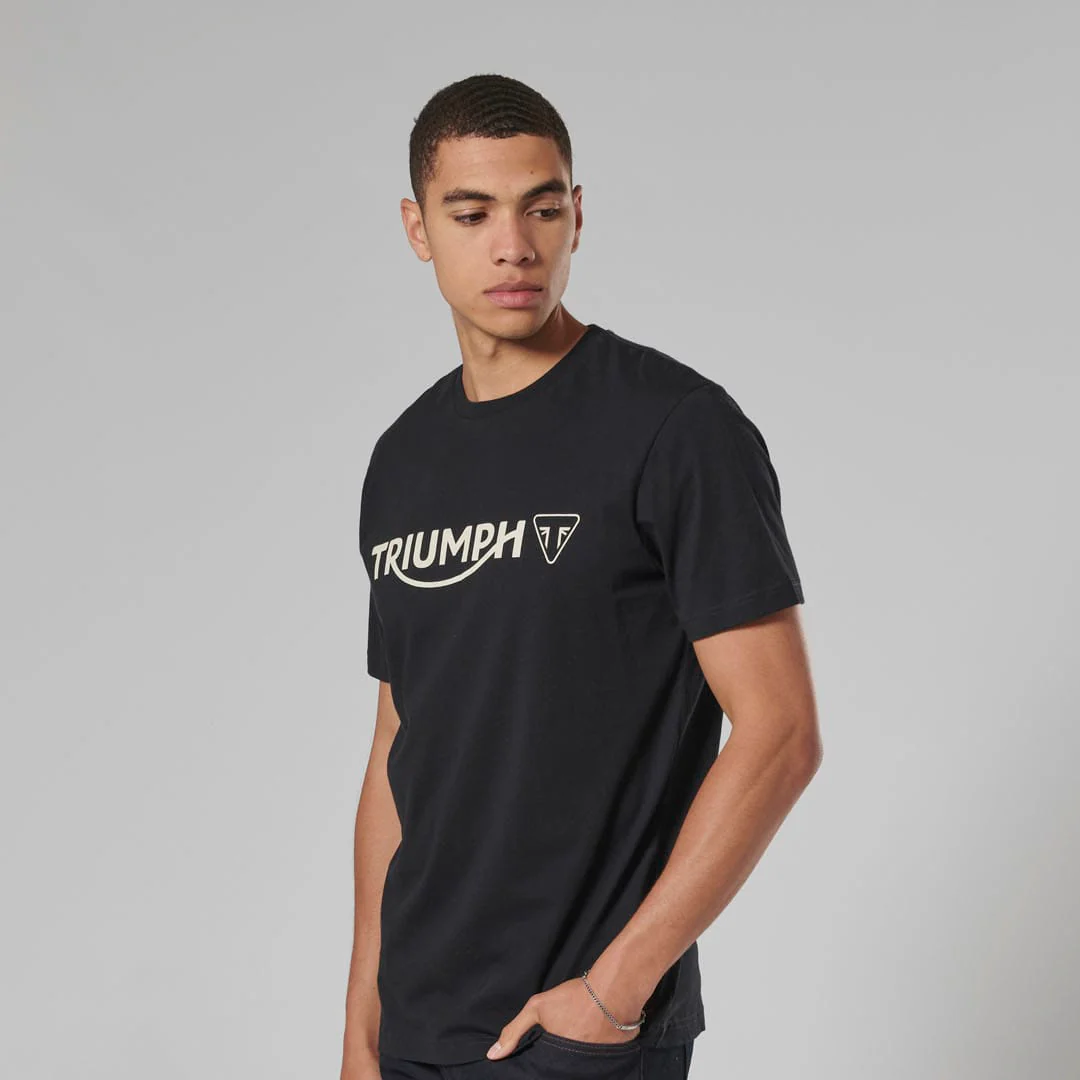 Triumph Mens Cartmel Jet Black & Bone T Shirt - Image 6
