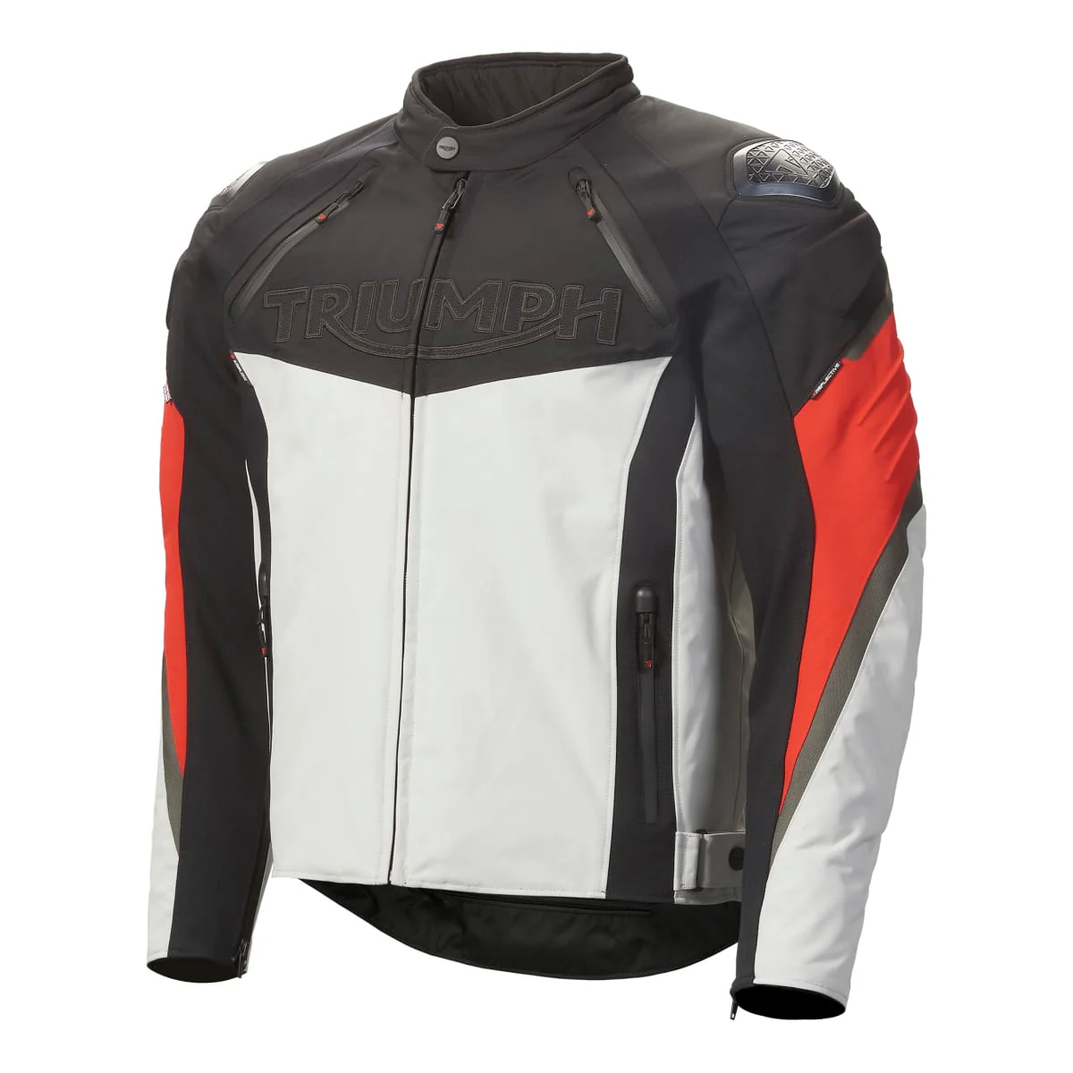 Triumph Mens Triple Sports Tri Tech Jacket Black / Grey / Red - Image 2